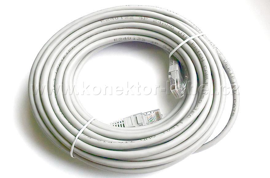 UTP CAT.5E- RJ-45 patch, přímý, 10 m, šedý