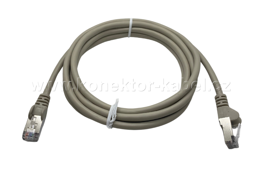 S/FTP CAT.5E- RJ-45, patch, přímý, 2,0 m, šedý
