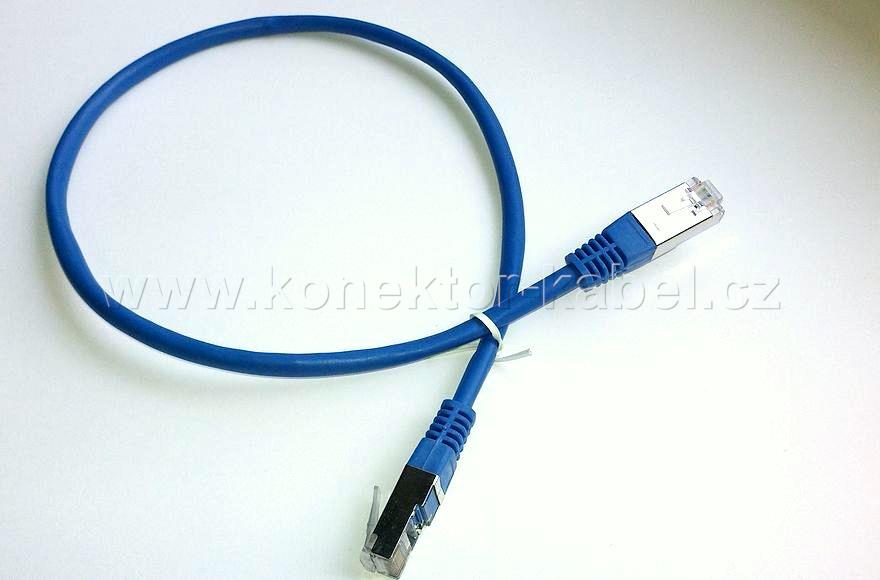 FTP CAT.5E- RJ-45, patch, přímý, 0,5 m, modrý