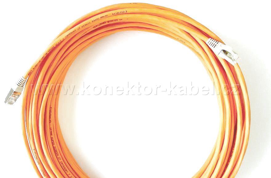 S/FTP LSZH CAT.7 - RJ-45, přímý, 10 m, oranžový