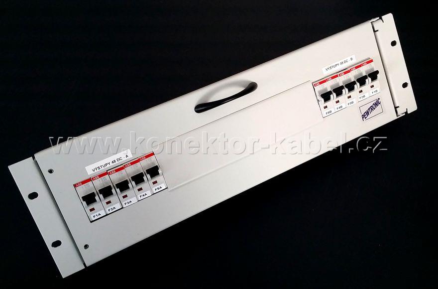 19", 3U, RackHead - jistící lišta 48V, PEWTRONIC