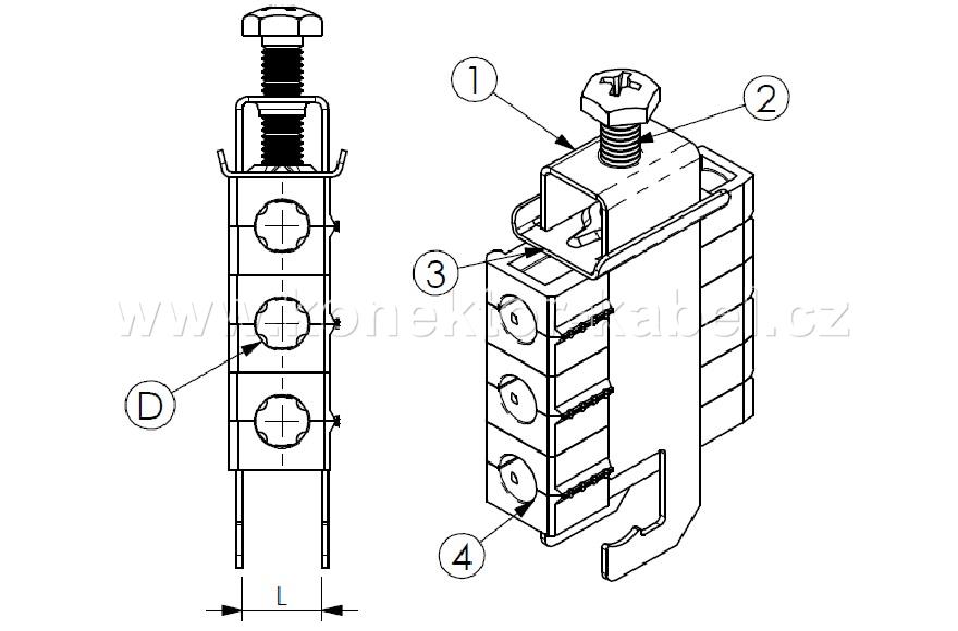 Kabelový úchyt mRF E pro D 4-5 mm, trojitý, FIMO