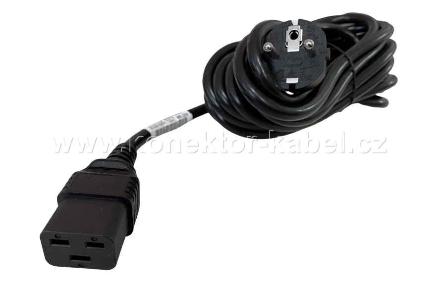 Kabel síťový 230V C19-3x1,5mm2 (5,0 m)-CEE 7/7