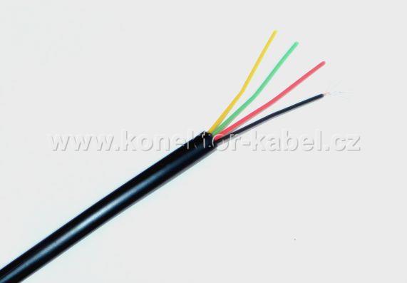 Telefonní kabel 4-žílový, černý, AWG28