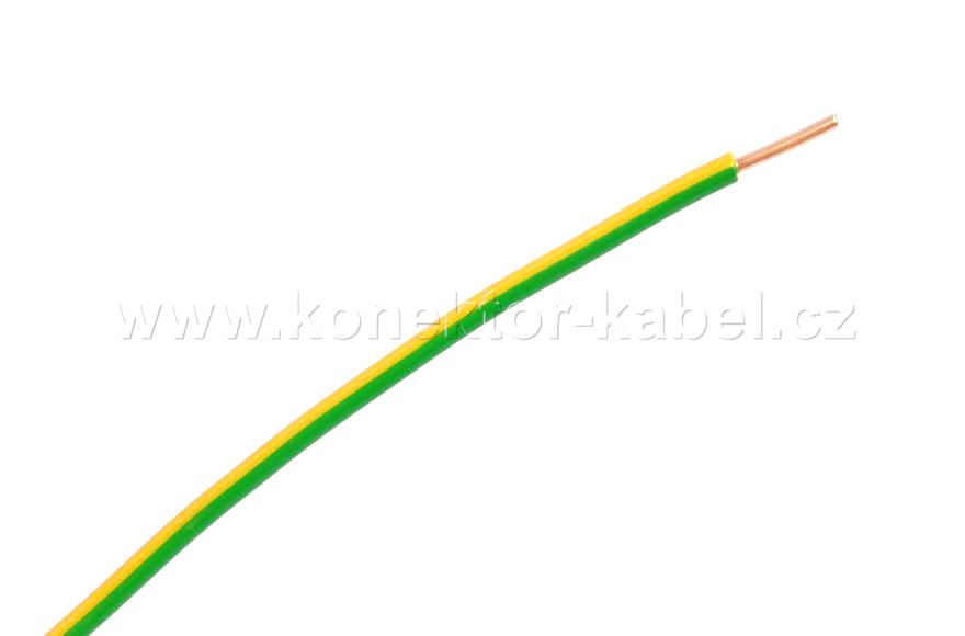 Drát H07V-U 1,5mm2, měděný, žluto-zelený