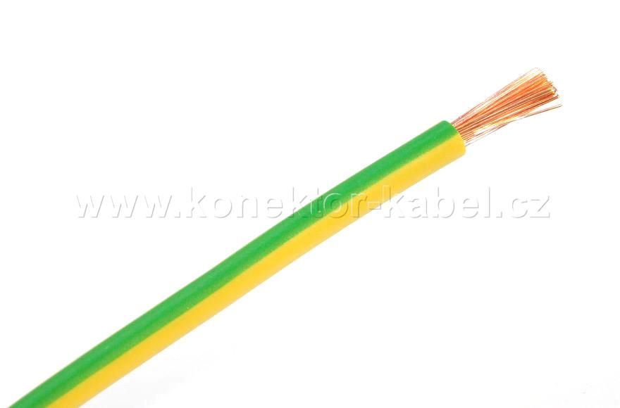 H07V-K 10mm2, lanko, žlutá-zelená, PVC