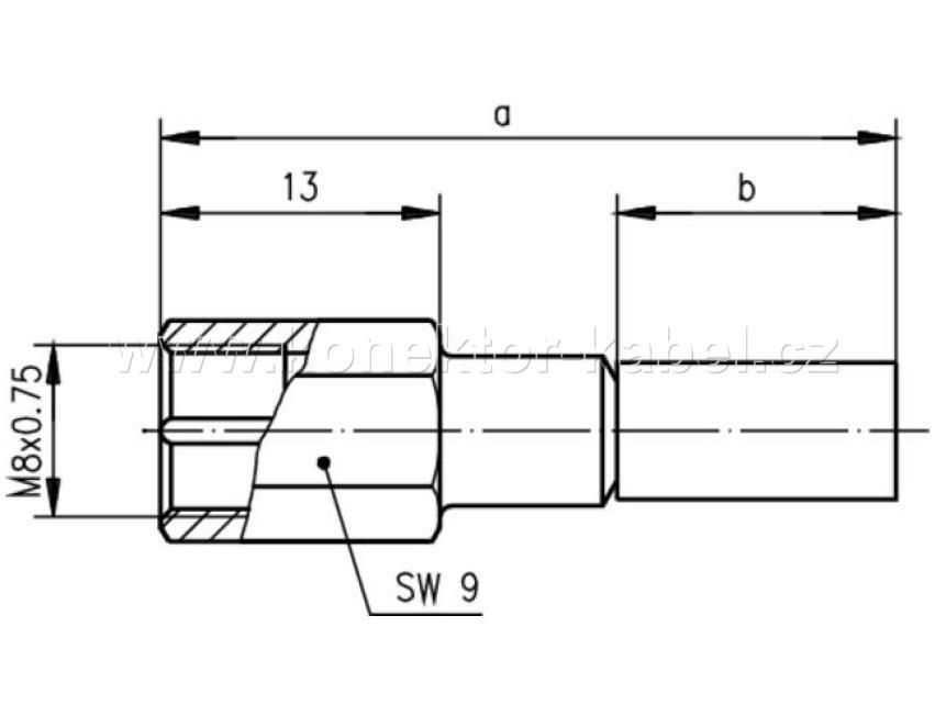 FME/M 0°, 50 Ohm, krimpovací, RG-58, Telegärtner