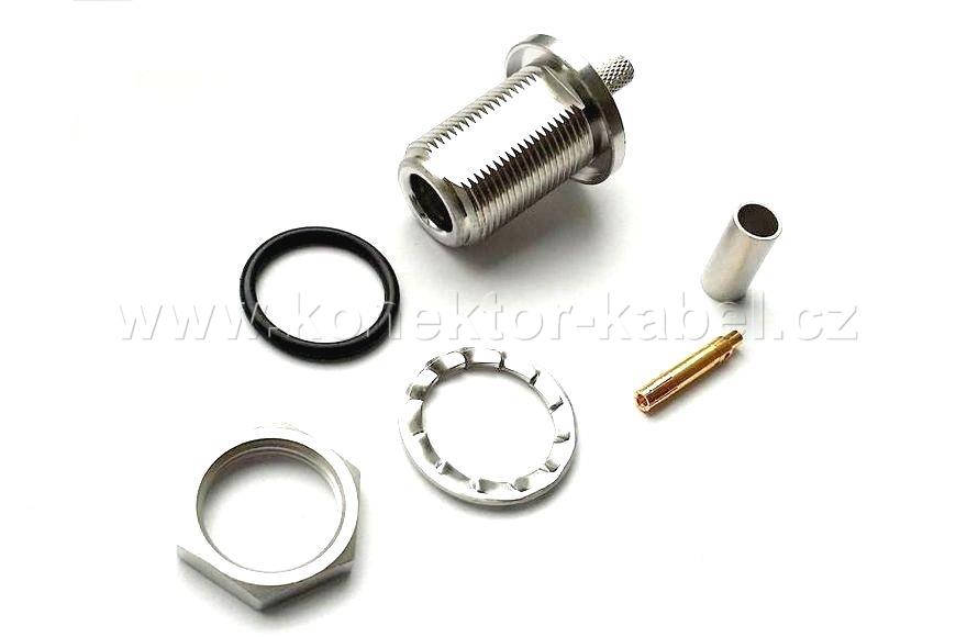 N / F 0°, panelový, krimp., RG-58, ROSENBERGER