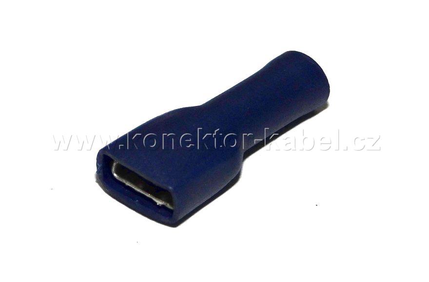 Faston 6,3x0,8/1,5-2,5mm2 zásuvka izolovaná, modrá