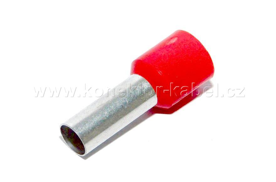 Dutinka 10mm2/ 12mm, krimpovací, izolovaná, rudá
