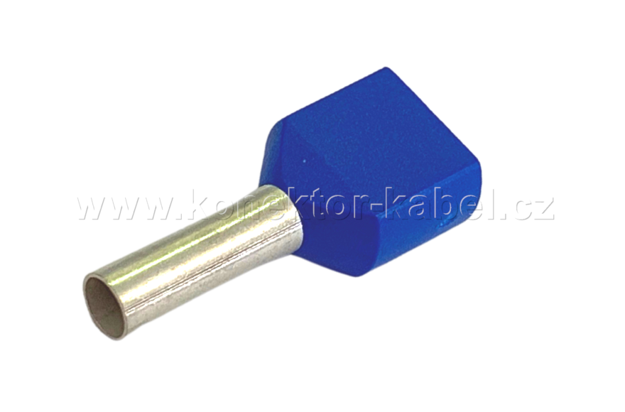 Dutinka 2 x 2,5mm2/ 10mm, dvojitá, izol., modrá
