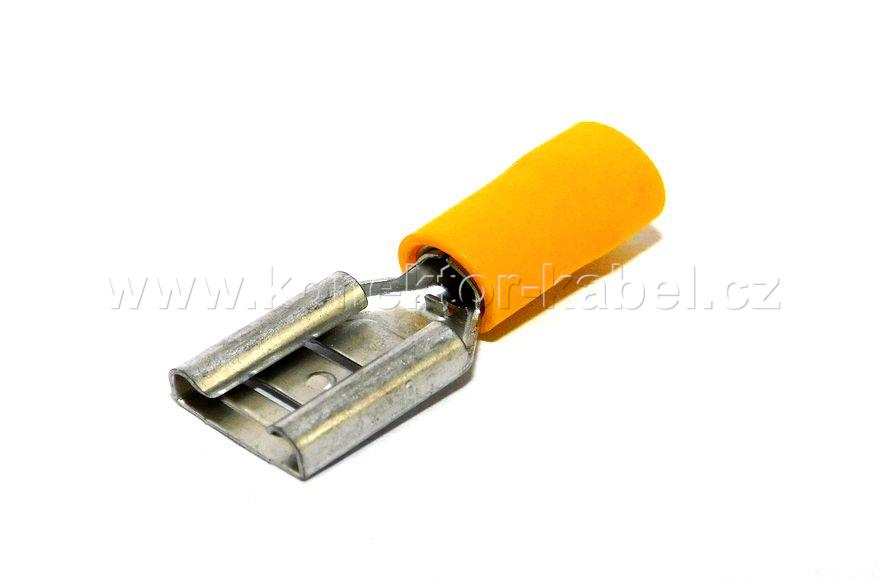 Faston 9,5x1,2/4-6mm2 zásuvka částeč. izol., žlutá