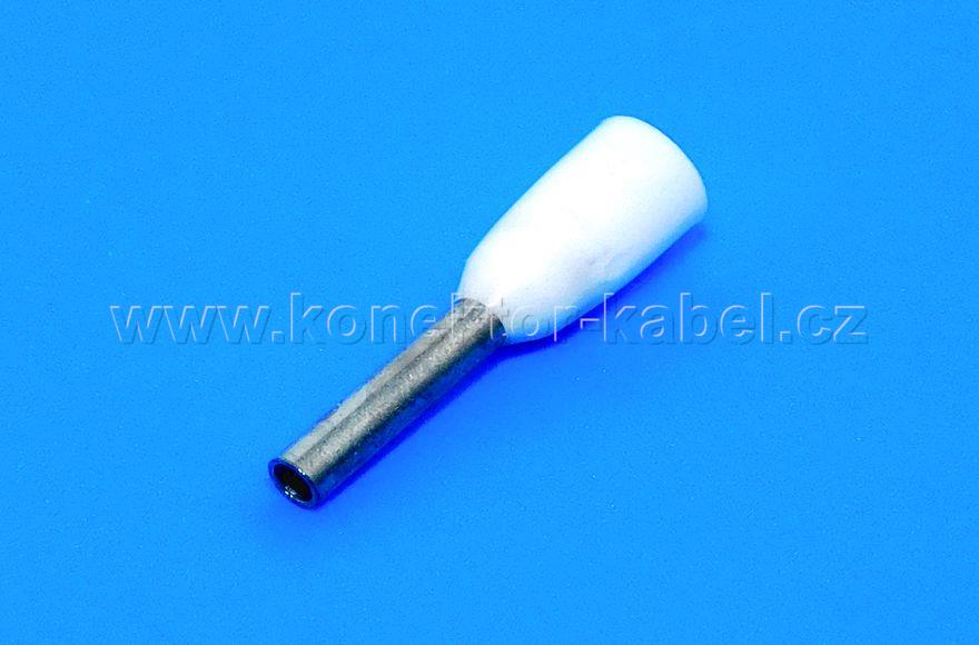 Dutinka 0,5mm2/ 6mm, krimpovací, izolovaná, bílá