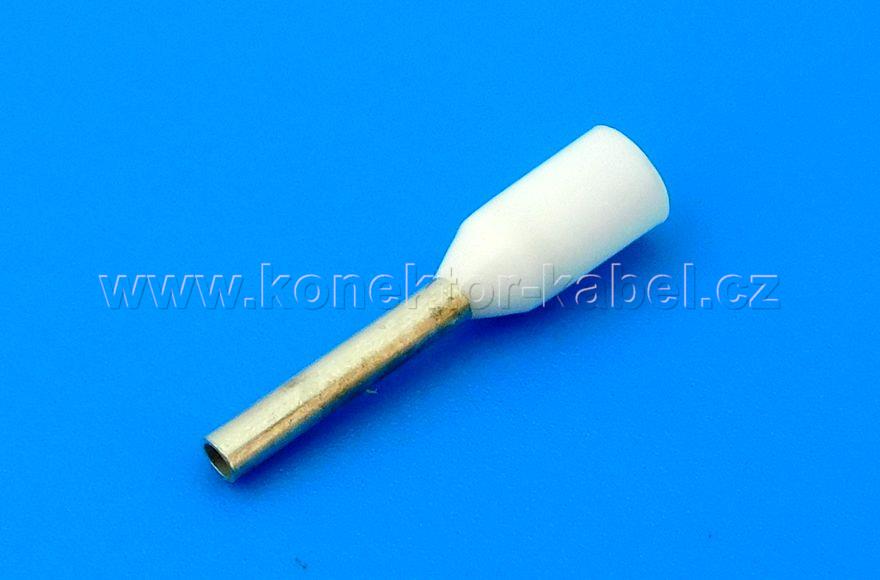 Dutinka 0,5mm2/ 8mm, krimpovací, izolovaná, bílá