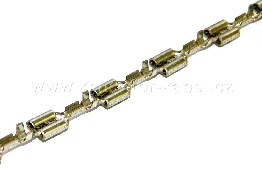 Faston 6,3x0,8/0,5-1,0mm2 zásuv. cín., háček, pás