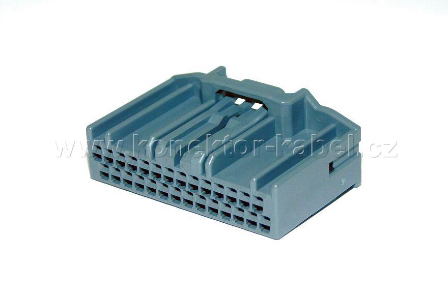 JAE MX34/F, tělo kon., 28 poz., šedý, RM2,2mm