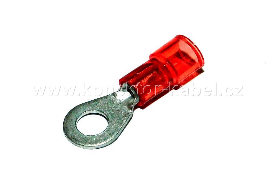 Oko kabelové 0,5-1,5mm2/ 4mm, izol., červené, PC