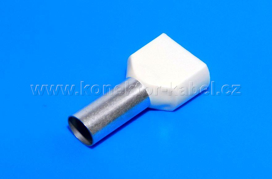 Dutinka 2 x 10mm2/ 14mm, dvojitá, izolovaná, bílá
