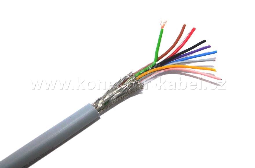 LIYCY 10x0,14 mm2, stíněný, OD 6,5 mm, PVC, šedý