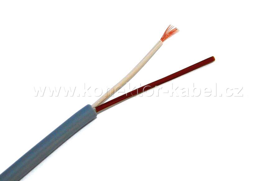 LIYY 2x0,25 mm2, nestíněný, OD 3,8 mm, PVC, šedý