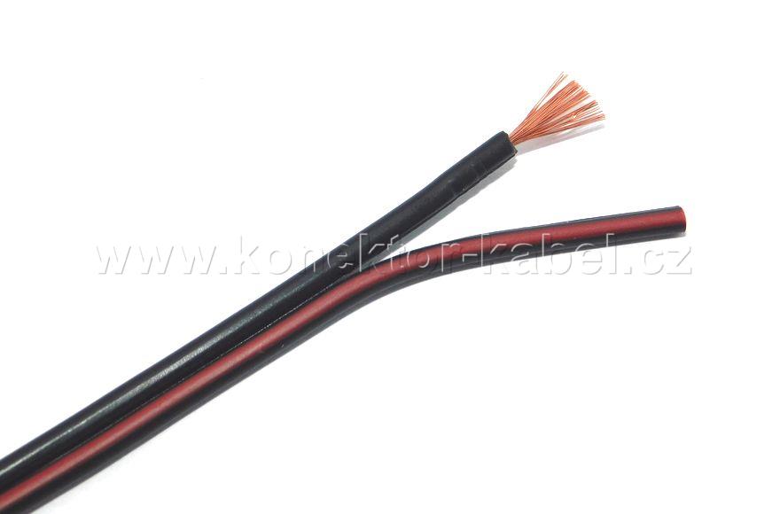 Dvojlinka, LIY 2 x 0,5 mm2, černo-rudá, nestíněná