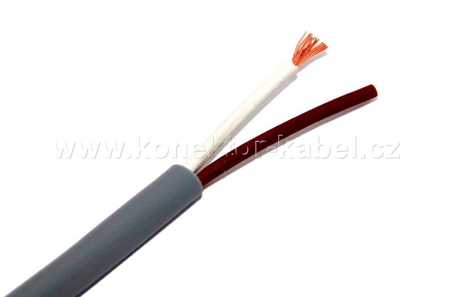 LIYY 2x0,50 mm2, nestíněný, OD 4,6 mm, PVC, šedý