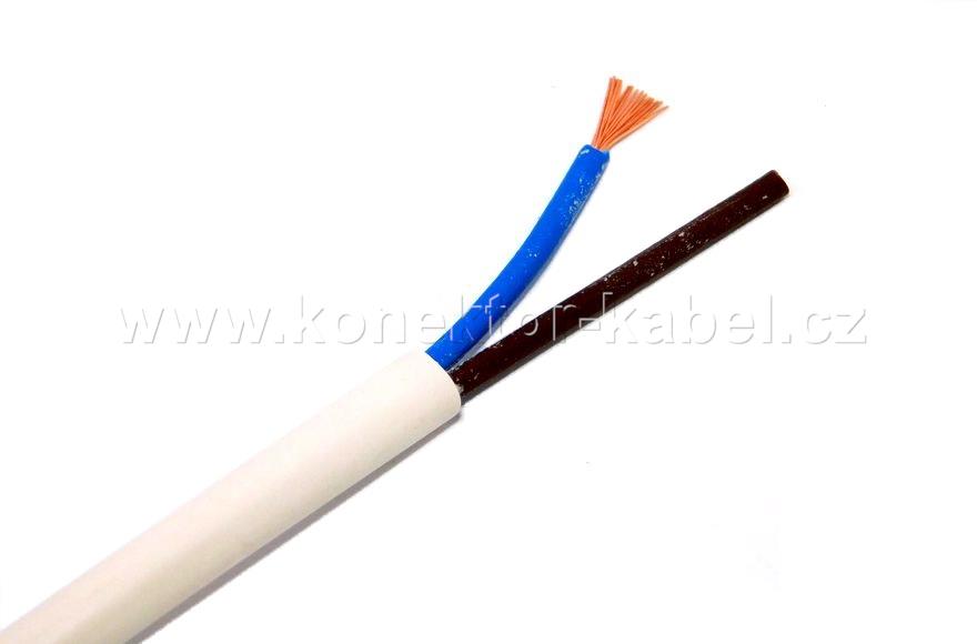 H03VV-F (CYSY) 2 x 0,5 mm2, OD 5,2mm, PVC, bílý
