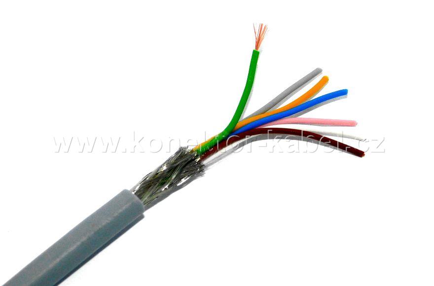 LIYCY 7x0,14 mm2, stíněný, OD 5,2 mm, PVC, šedý
