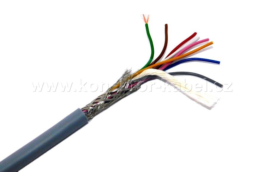 LIYCY 8x0,25 mm2, stíněný, OD 7,0 mm, PVC, šedý