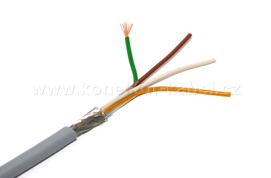 LIYCY 4x0,25 mm2, stíněný, OD 4,8 mm, šedý, HELU.