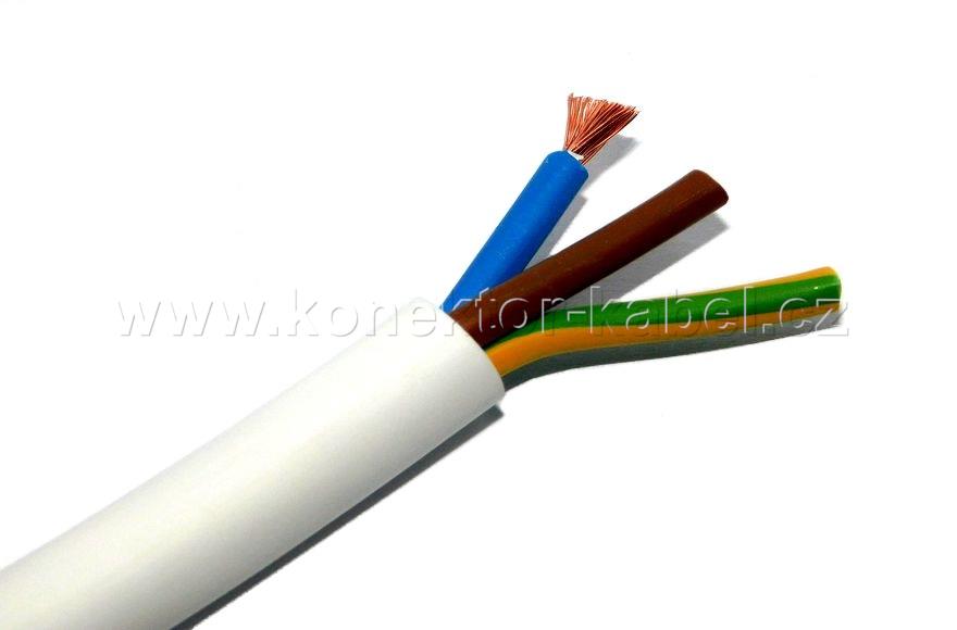 H05Z1Z1-F1 3 x 2,5 mm2, OD 11,4mm, PVC, bílý