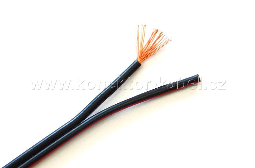 Dvojlinka FLRY-Z 2 x 0,5 mm2, černá/ černo-rudá