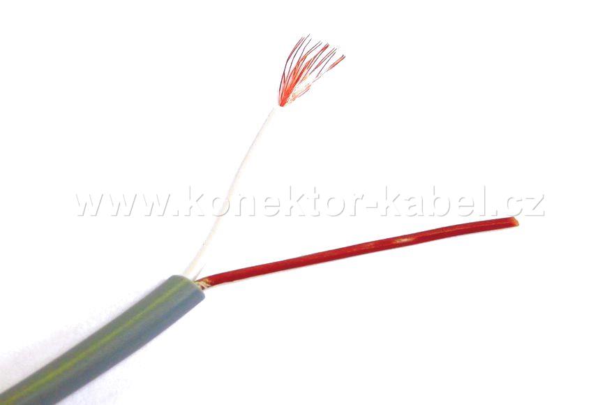 LIYY 2x0,14 mm2, nestíněný, OD 3,2 mm, PVC, šedý