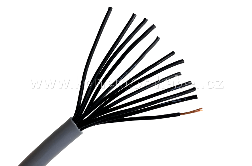 JZ-500 12 x 0,5 mm2, OD 9,1 mm, PVC, šedý