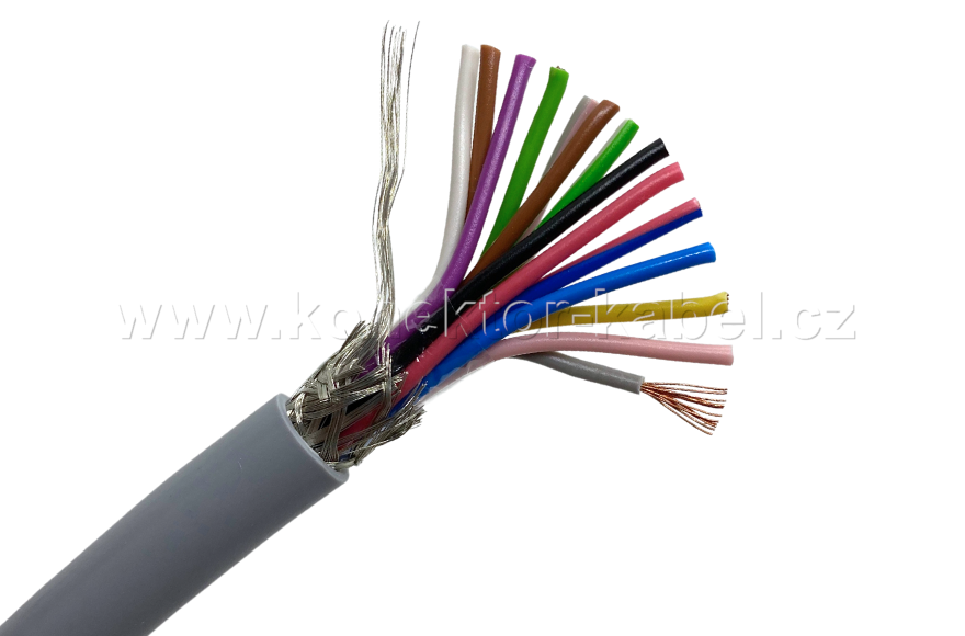 LIYCY 14x0,5 mm2, stíněný, OD 10,1 mm, PVC, šedý