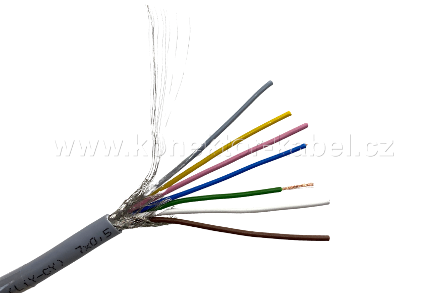 LIYCY 7x0,5 mm2, stíněný, OD 7,3 mm, PVC, šedý