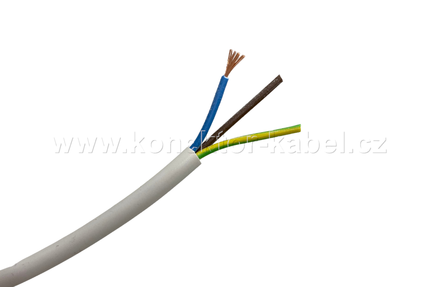 H03VV-F (CYSY) 3 x 0,75 mm2, OD 5,9 mm, PVC, bílý