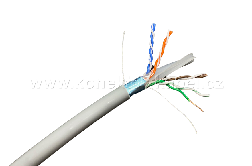 FTP 4x(2x23AWG), Cat.6, drát, LSOH, DATACOM