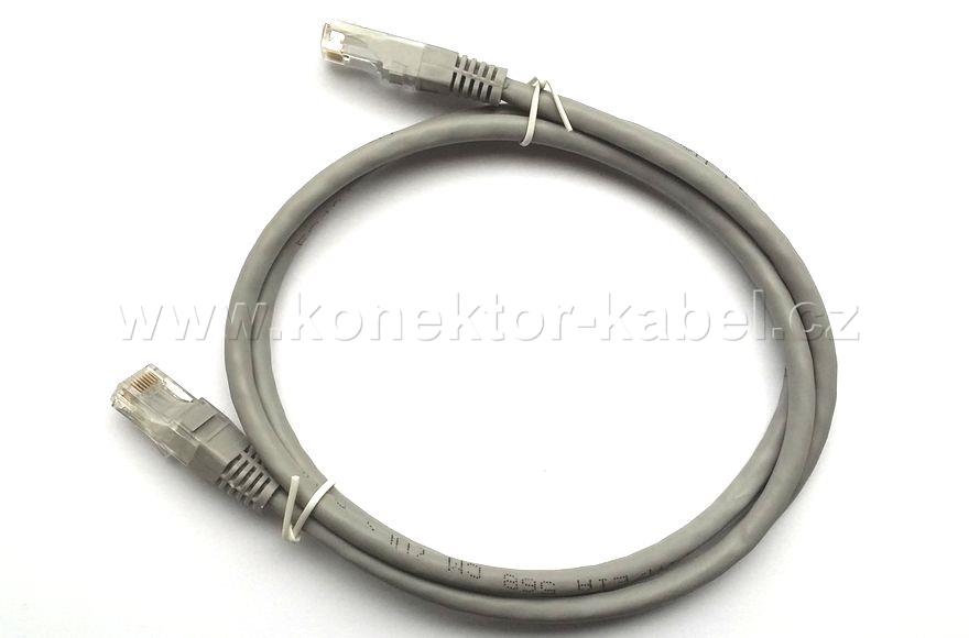 UTP CAT.6 - RJ-45 patch, přímý, 1 m, šedý