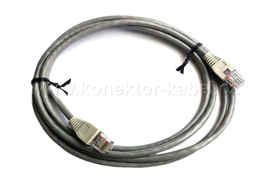 UTP CAT.5E- RJ-45 patch, přímý, 2 m, šedý