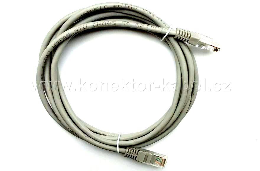 UTP CAT.5E- RJ-45 patch, přímý, 3 m, šedý