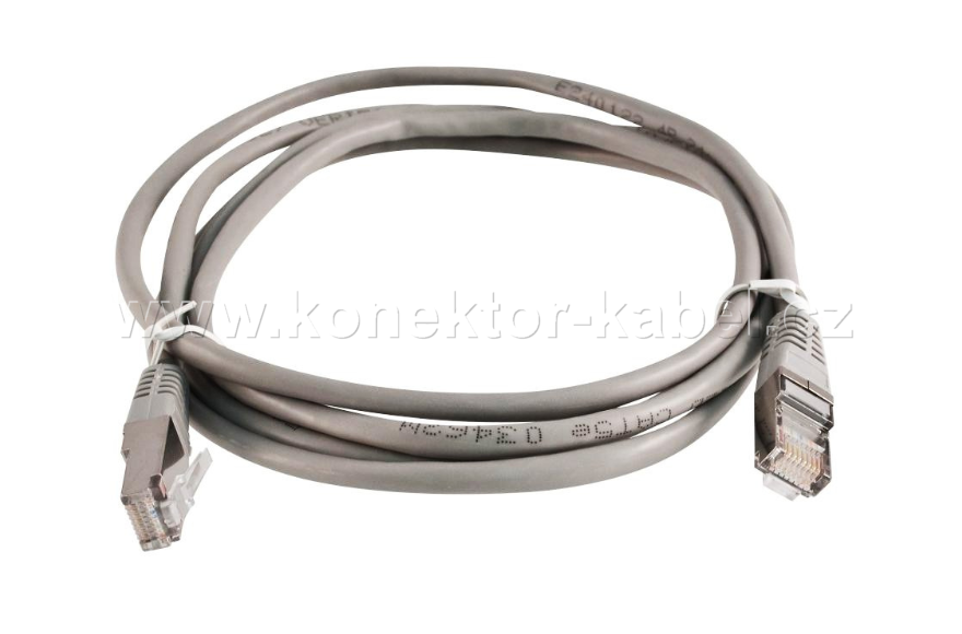 S/FTP CAT.5E- RJ-45, patch, přímý, 0,3 m, šedý