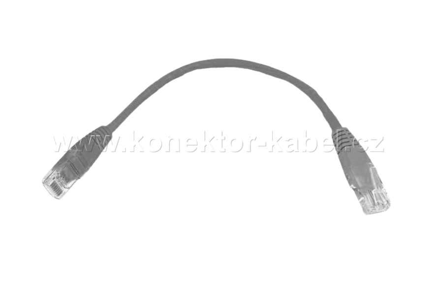 UTP CAT.6 - RJ-45 patch, přímý, 0,25 m, šedý