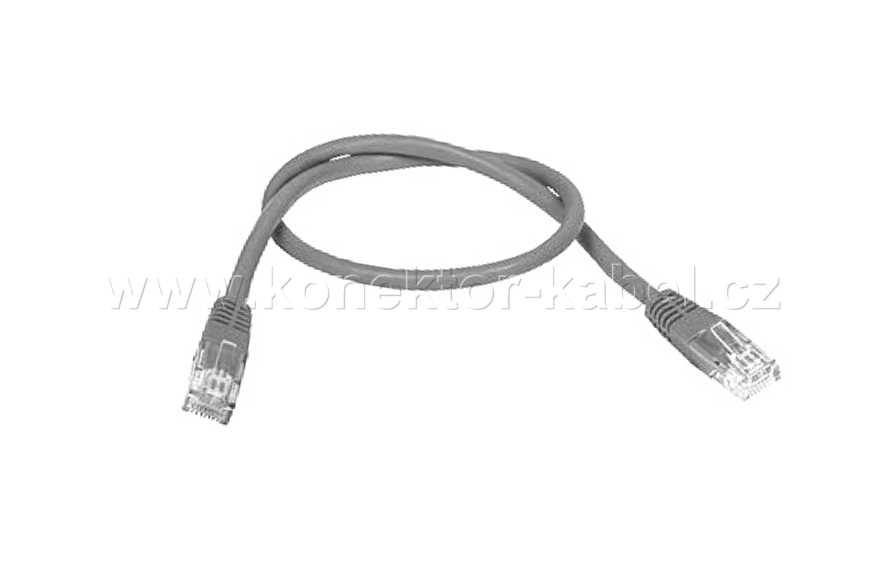 UTP CAT.6 - RJ-45 patch, přímý, 0,5 m, šedý