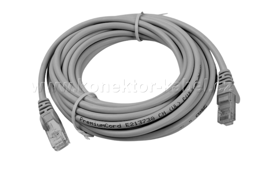 UTP CAT.6 - RJ-45 patch, přímý, 7 m, šedý