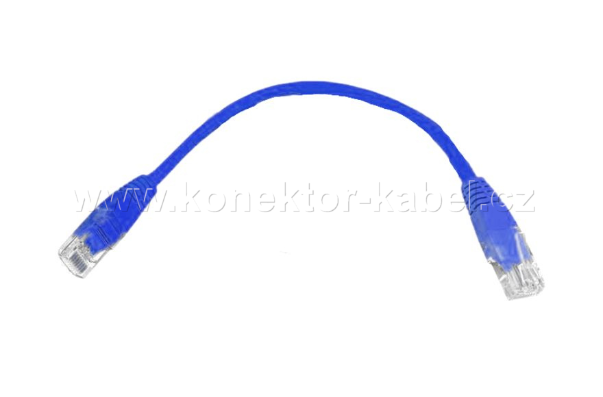 UTP CAT.6 - RJ-45 patch, přímý, 0,25 m, modrý