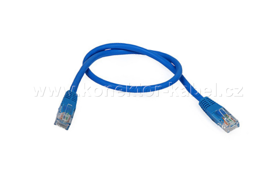UTP CAT.6 - RJ-45 patch, přímý, 0,5 m, modrý
