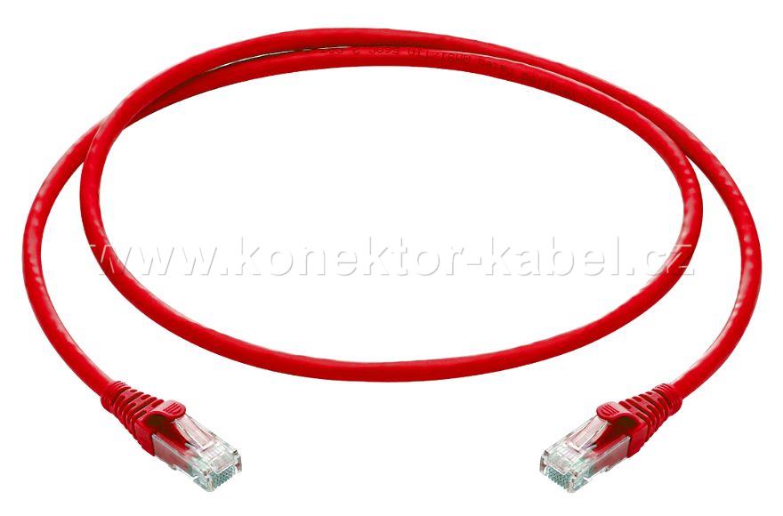 UTP CAT.6 - RJ-45 patch, přímý, 1 m, červený