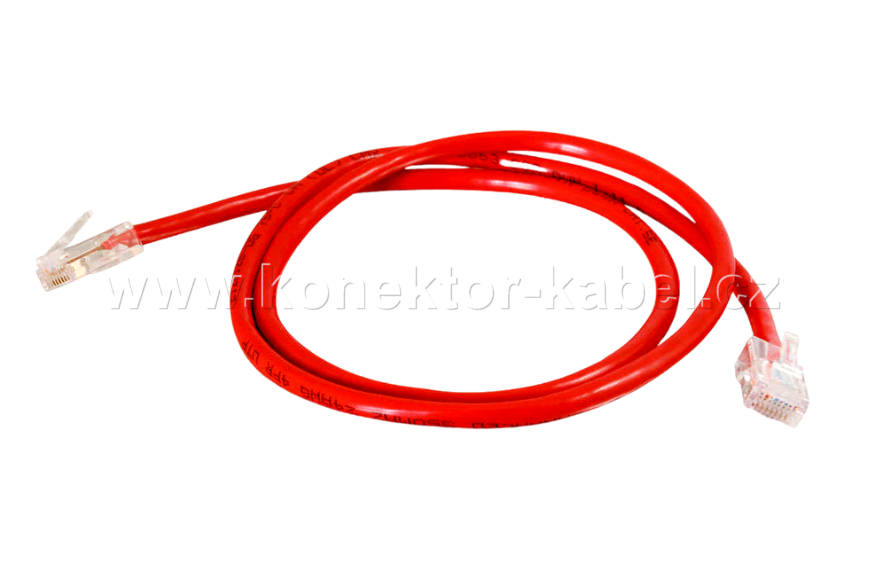 UTP CAT.6 - RJ-45 patch, přímý, 2  m, červený