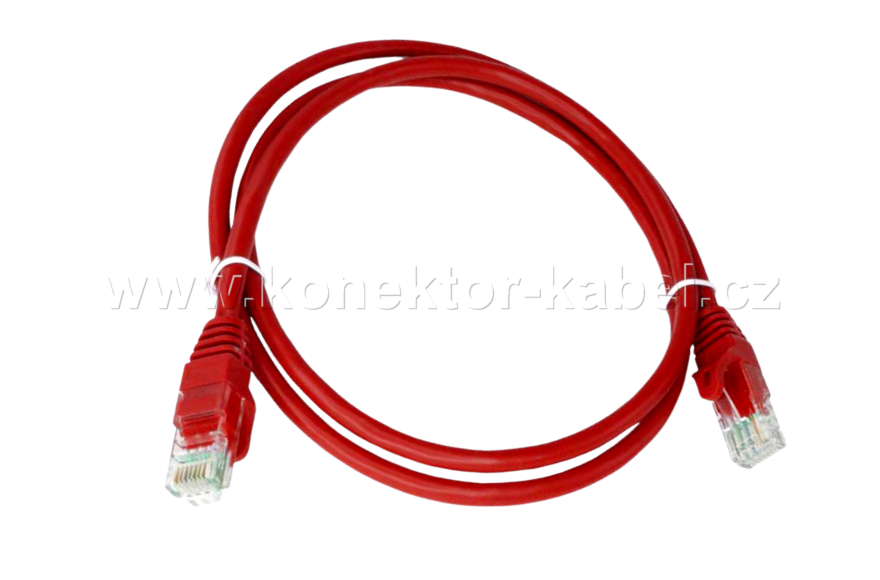 UTP CAT.6 - RJ-45 patch, přímý, 3 m, červený